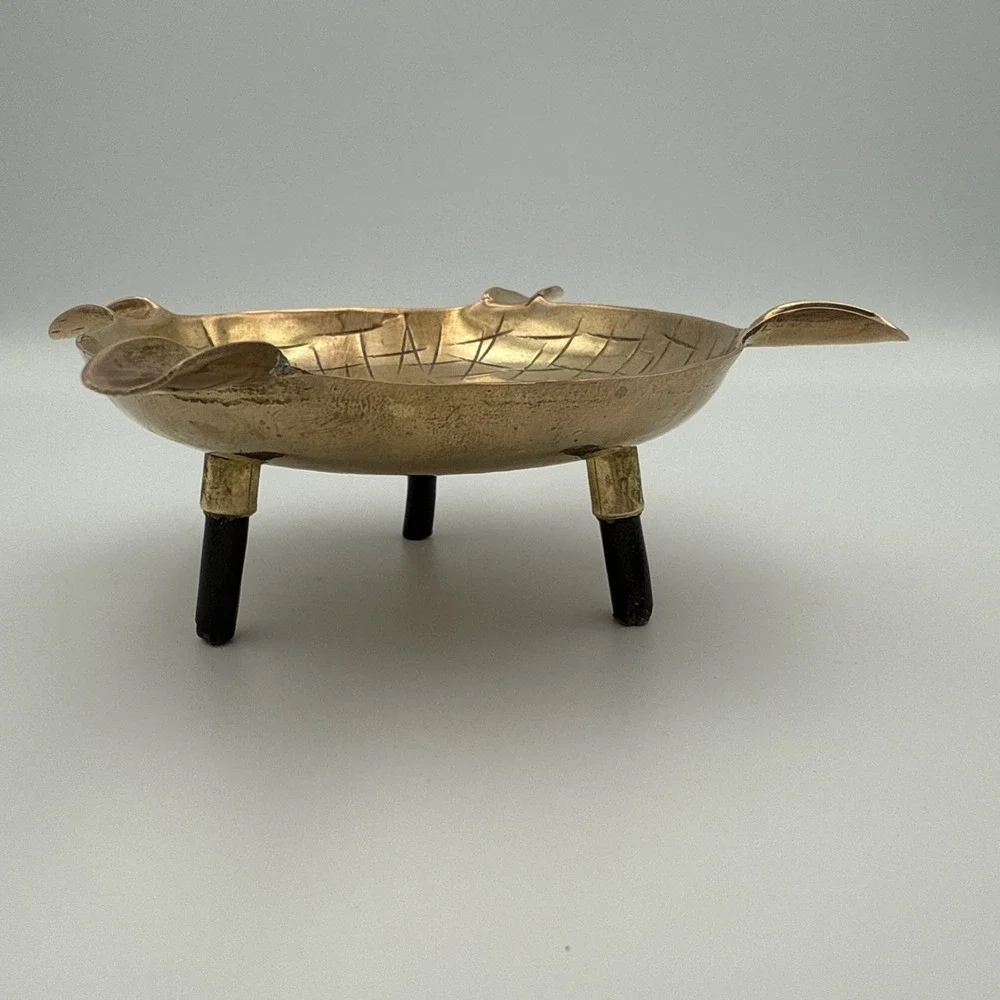 Vintage Brass Footed Bowl Soap,Trinket Dish,Tray Ashtray